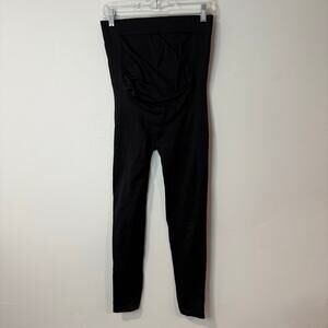 BLANQI Women's Leggings Everyday Maternity Belly Support Black Size Large